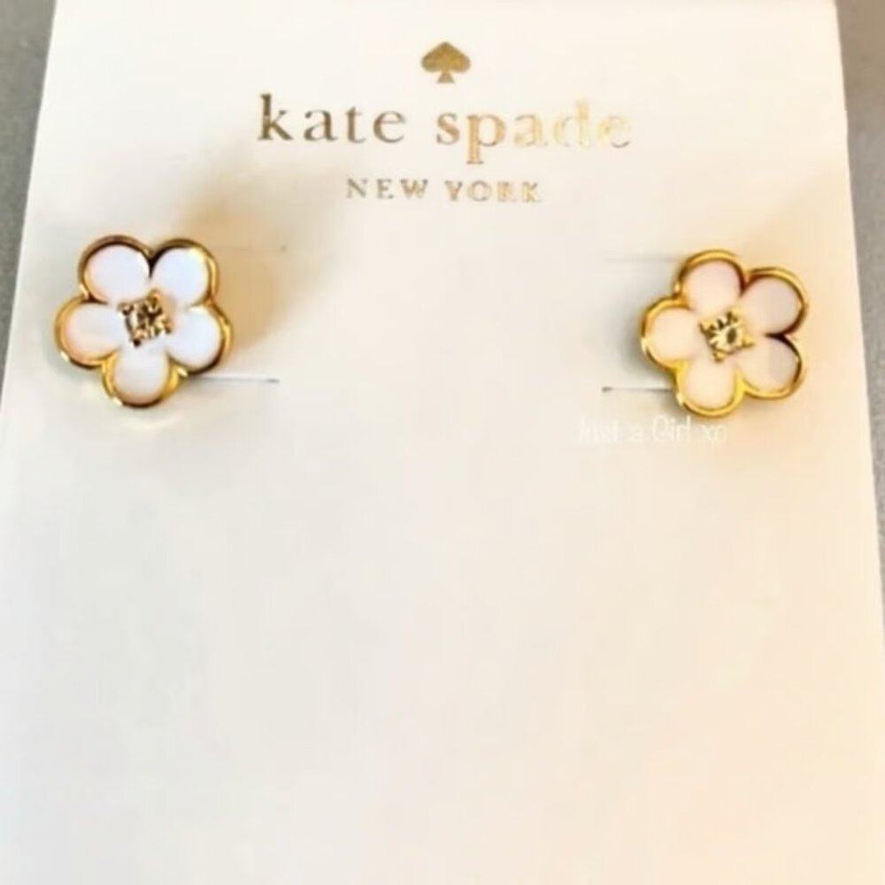 kate spade White Bougainvillea stud earrings/NWOT